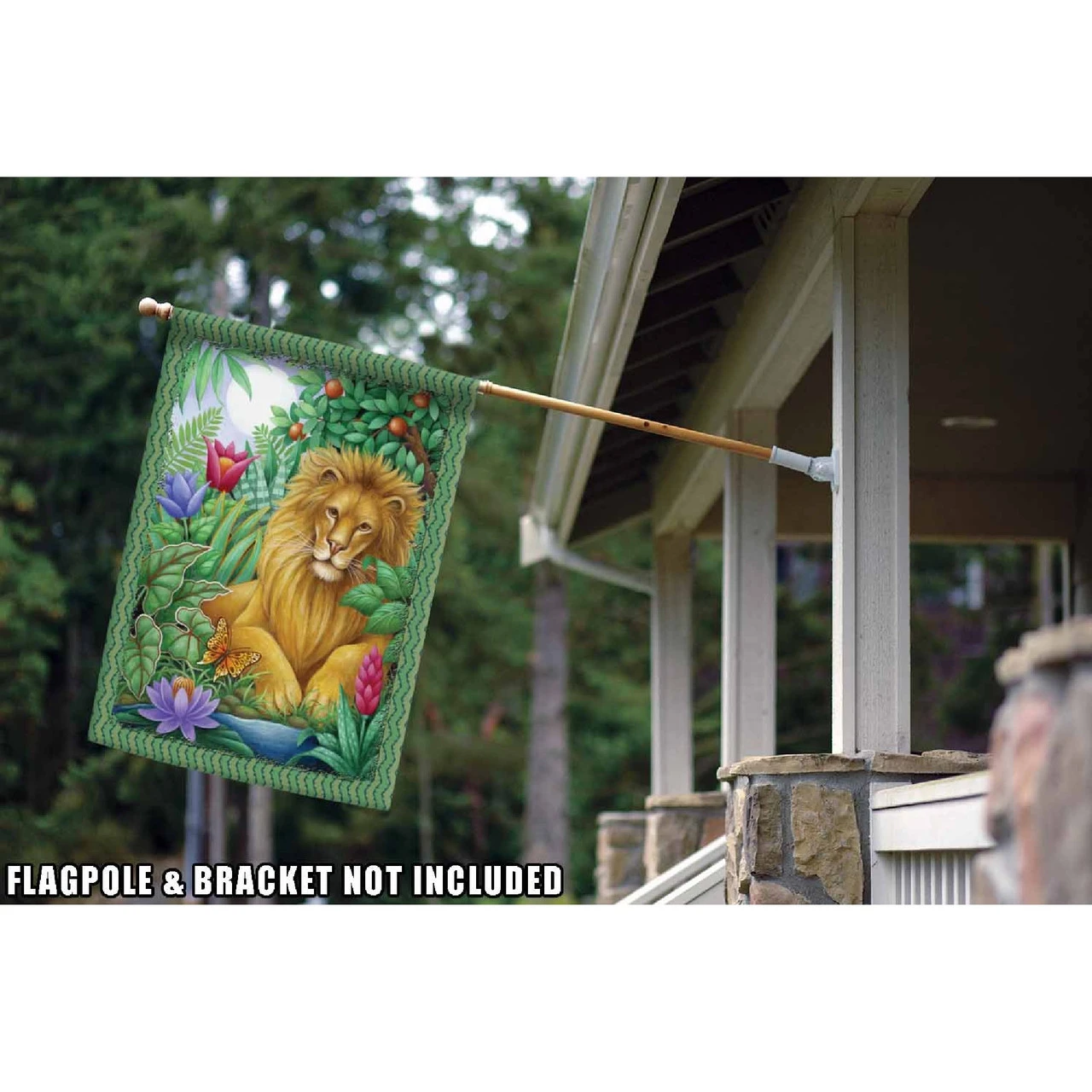 Lion Lounging On A Tree Outdoor House Flag 40" X 28' 2 Lion Lounging On A Tree Outdoor House Flag 40" X 28' - Image 2