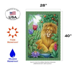 Lion Lounging On A Tree Outdoor House Flag 40" X 28' 7 Lion Lounging On A Tree Outdoor House Flag 40" X 28' -PatioVibe Shop dtol109830 3 50594.1682374775