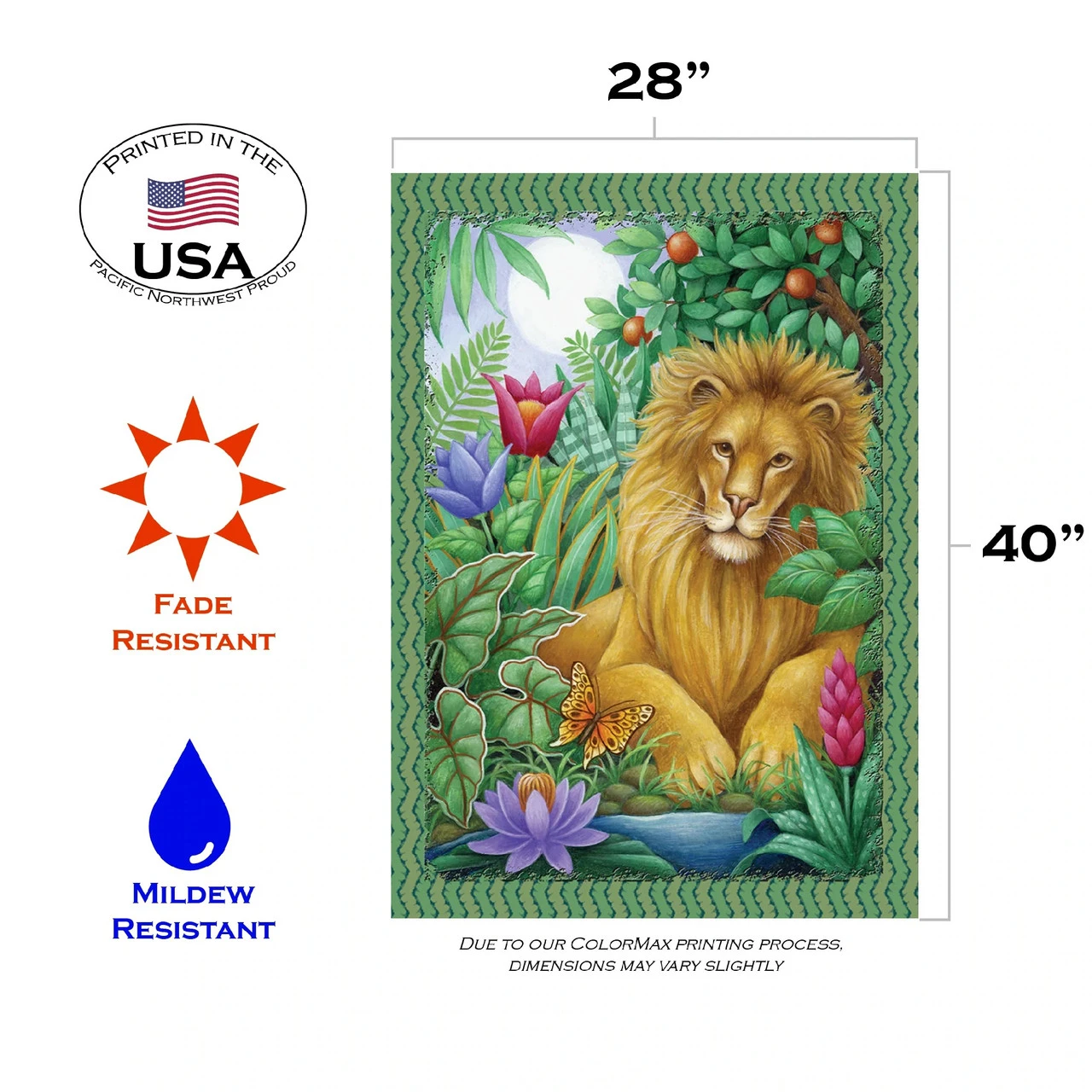 Lion Lounging On A Tree Outdoor House Flag 40" X 28' 3 Lion Lounging On A Tree Outdoor House Flag 40" X 28' - Image 3