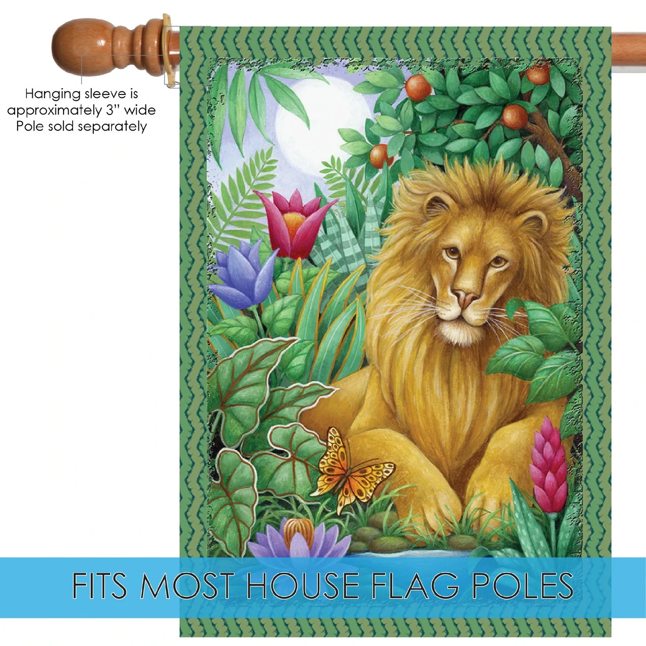 Lion Lounging On A Tree Outdoor House Flag 40" X 28' 5 Lion Lounging On A Tree Outdoor House Flag 40" X 28' - Image 5