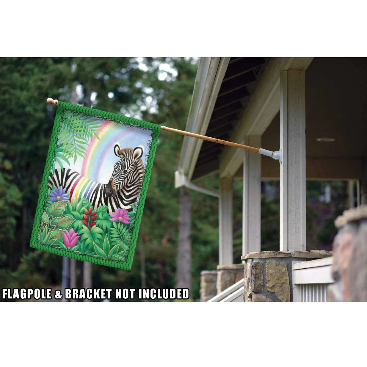 Rainbow And Zebra Outdoor House Flag 40" X 28" 2 Rainbow And Zebra Outdoor House Flag 40" X 28" - Image 2