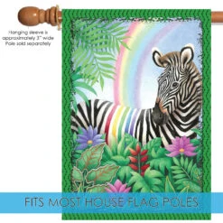 Rainbow And Zebra Outdoor House Flag 40" X 28" 9 Rainbow And Zebra Outdoor House Flag 40" X 28" -PatioVibe Shop dtol109832 5 39518.1682374773