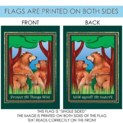 Bears 'Protect All Things Wild' Outdoor House Flag 40" X 28" 8 Bears 'Protect All Things Wild' Outdoor House Flag 40" X 28" -PatioVibe Shop dtol109834 4 14003.1682374672