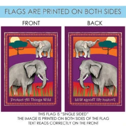 Elephants 'Protect All Things Wild' Outdoor House Flag 40" X 28" -PatioVibe Shop dtol109835 4 79435.1682374676