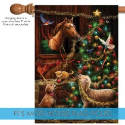 Christmas Barn Outdoor House Flag 40" X 28" 9 Christmas Barn Outdoor House Flag 40" X 28" -PatioVibe Shop dtol201010479 5 21821.1682374998