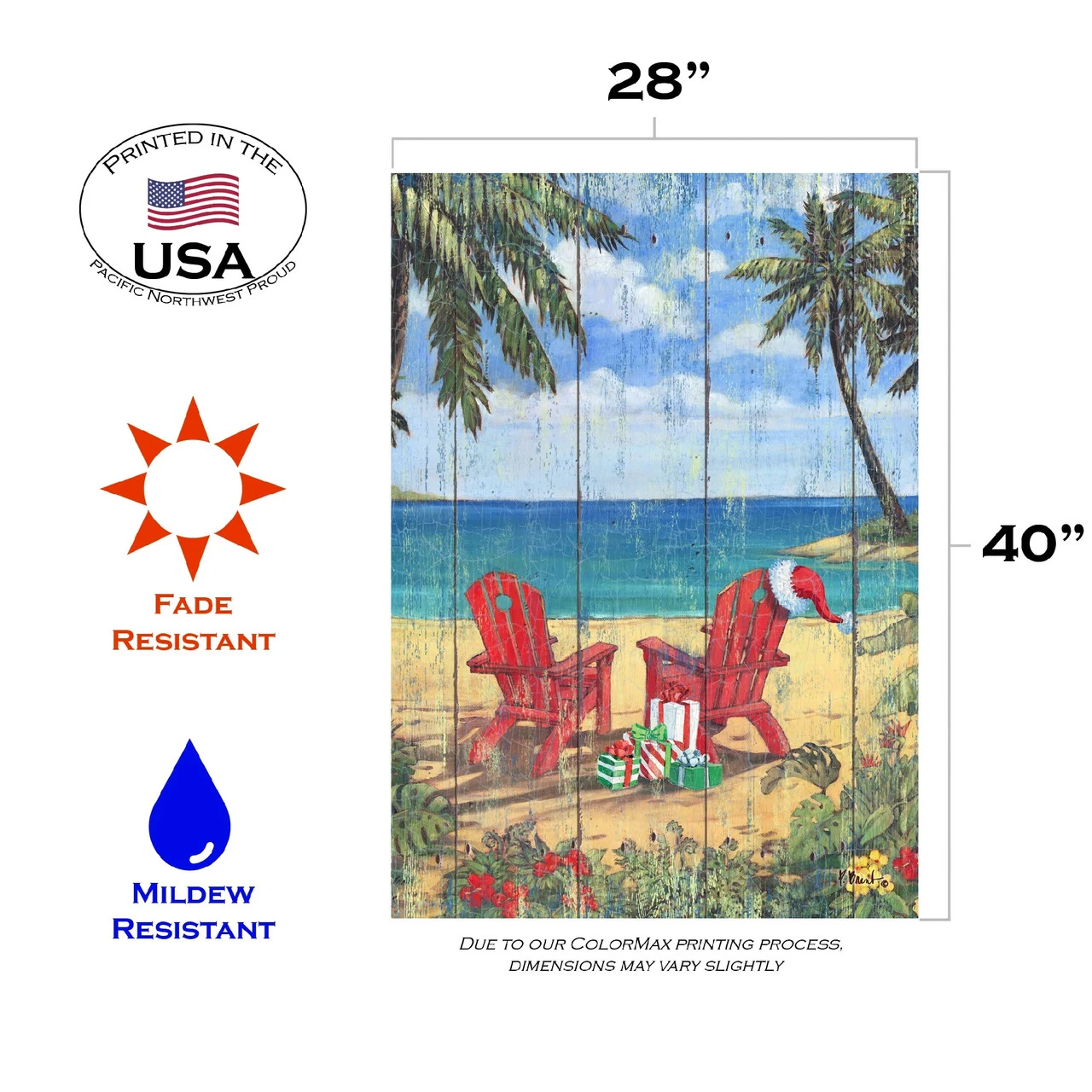 Christmas Paradise Outdoor House Flag 40" X 28" 3 Christmas Paradise Outdoor House Flag 40" X 28" - Image 3