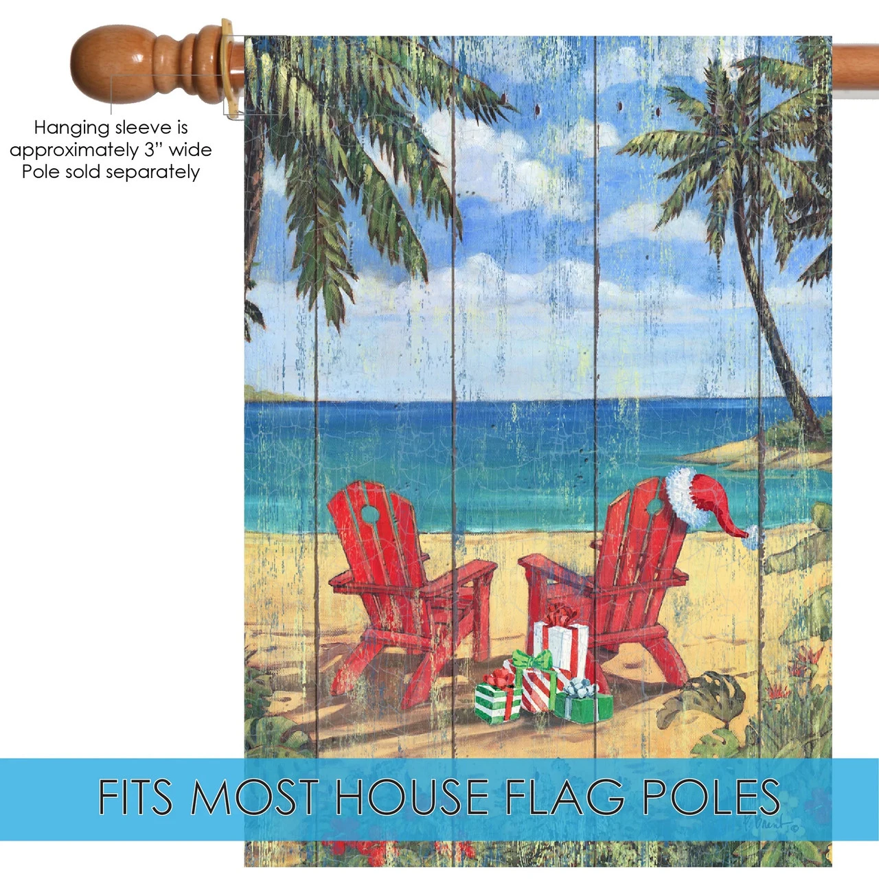 Christmas Paradise Outdoor House Flag 40" X 28" 5 Christmas Paradise Outdoor House Flag 40" X 28" - Image 5