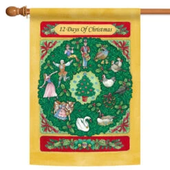 Twelve Days Of Christmas Outdoor House Flag 28" X 40"
