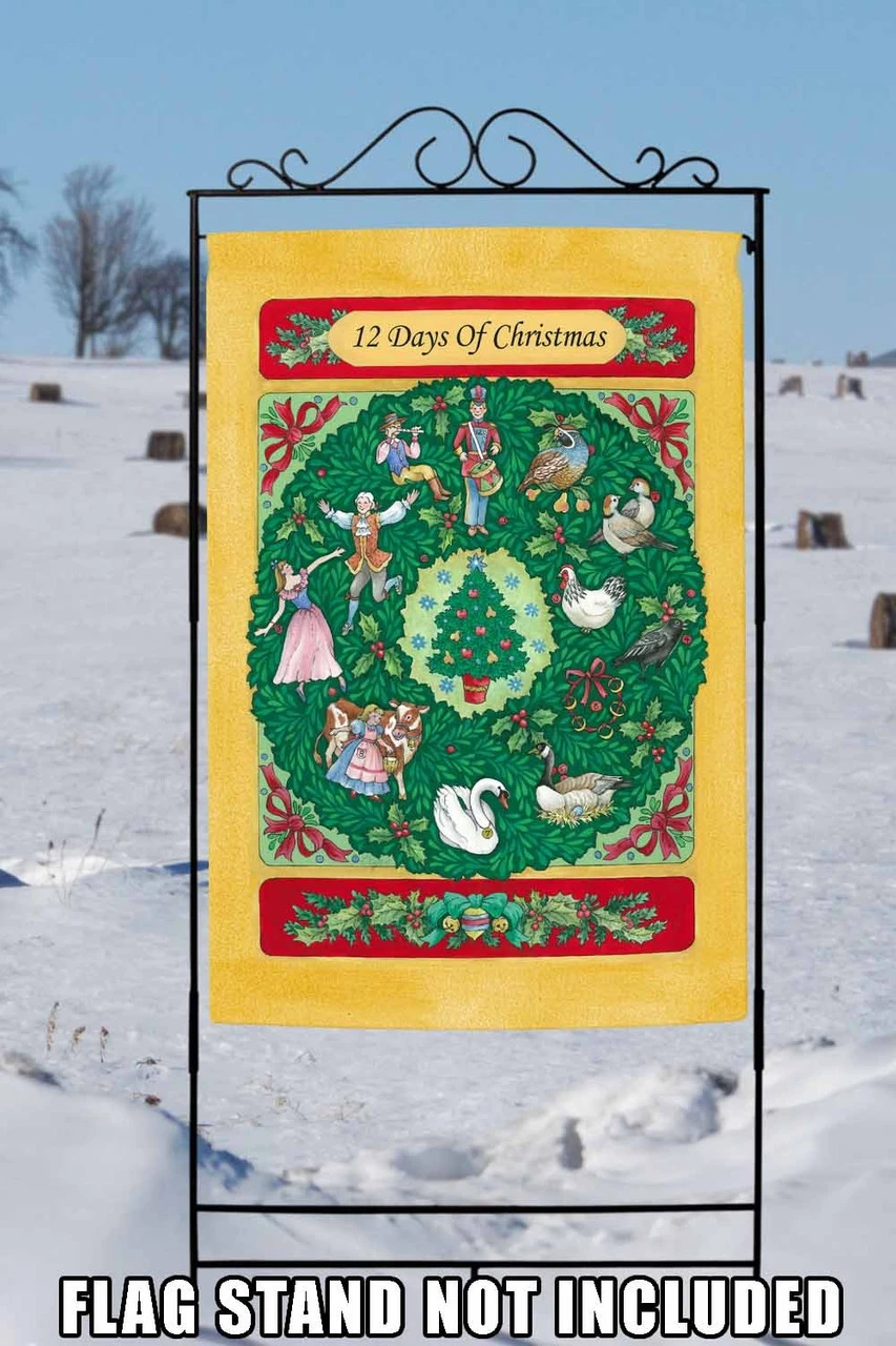 Twelve Days Of Christmas Outdoor House Flag 28" X 40" 2 Twelve Days Of Christmas Outdoor House Flag 28" X 40" - Image 2