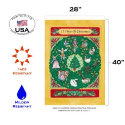 Twelve Days Of Christmas Outdoor House Flag 28" X 40" 7 Twelve Days Of Christmas Outdoor House Flag 28" X 40" -PatioVibe Shop dtol20109667 3 38786.1682372981