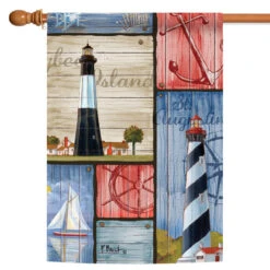 Rustic Boater's Collage Outdoor House Flag 40" X 28"