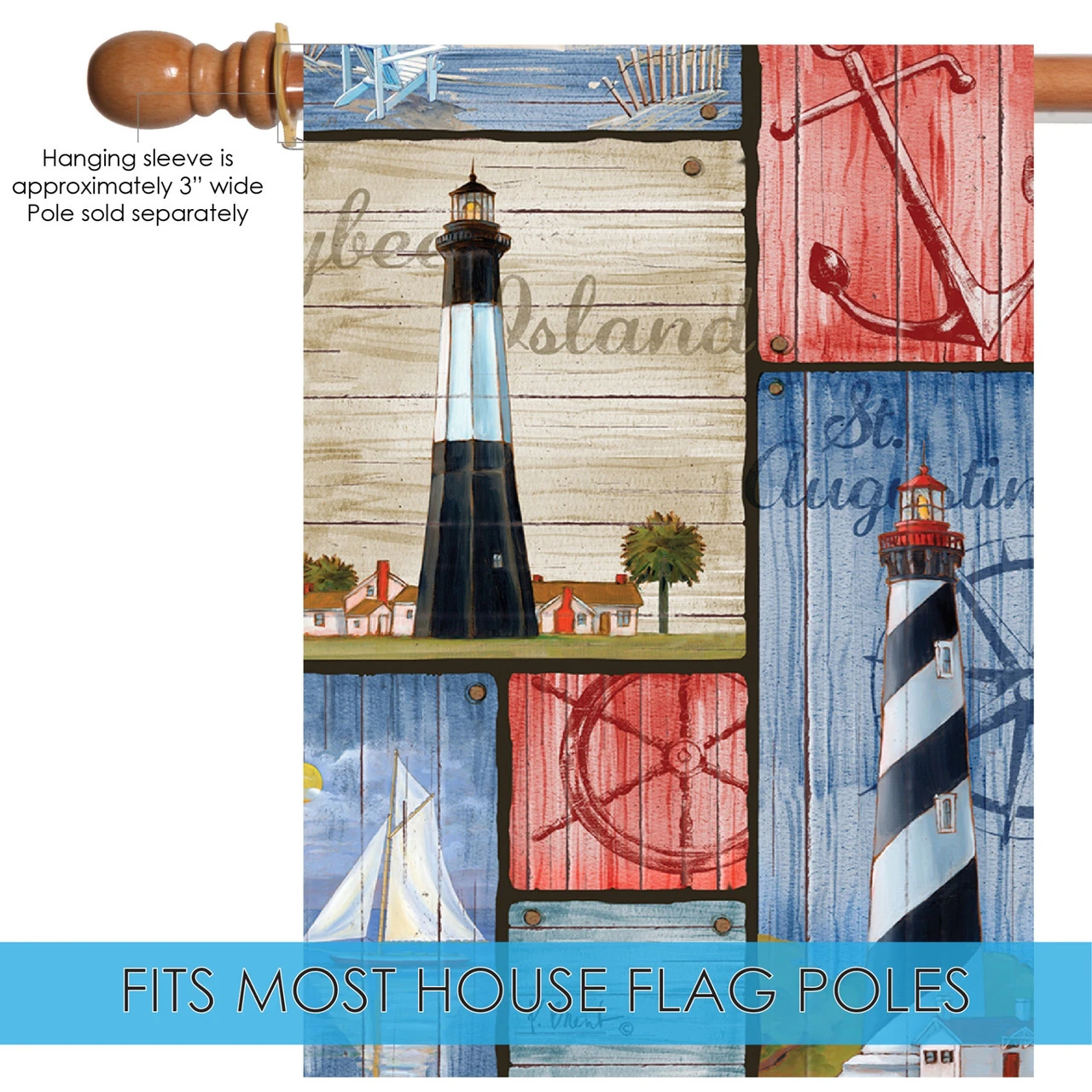 Rustic Boater's Collage Outdoor House Flag 40" X 28" 5 Rustic Boater's Collage Outdoor House Flag 40" X 28" - Image 5