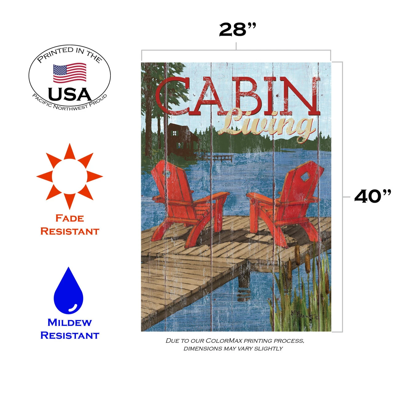 Rustic Cabin Living Outdoor House Flag 40" X 28" 3 Rustic Cabin Living Outdoor House Flag 40" X 28" - Image 3