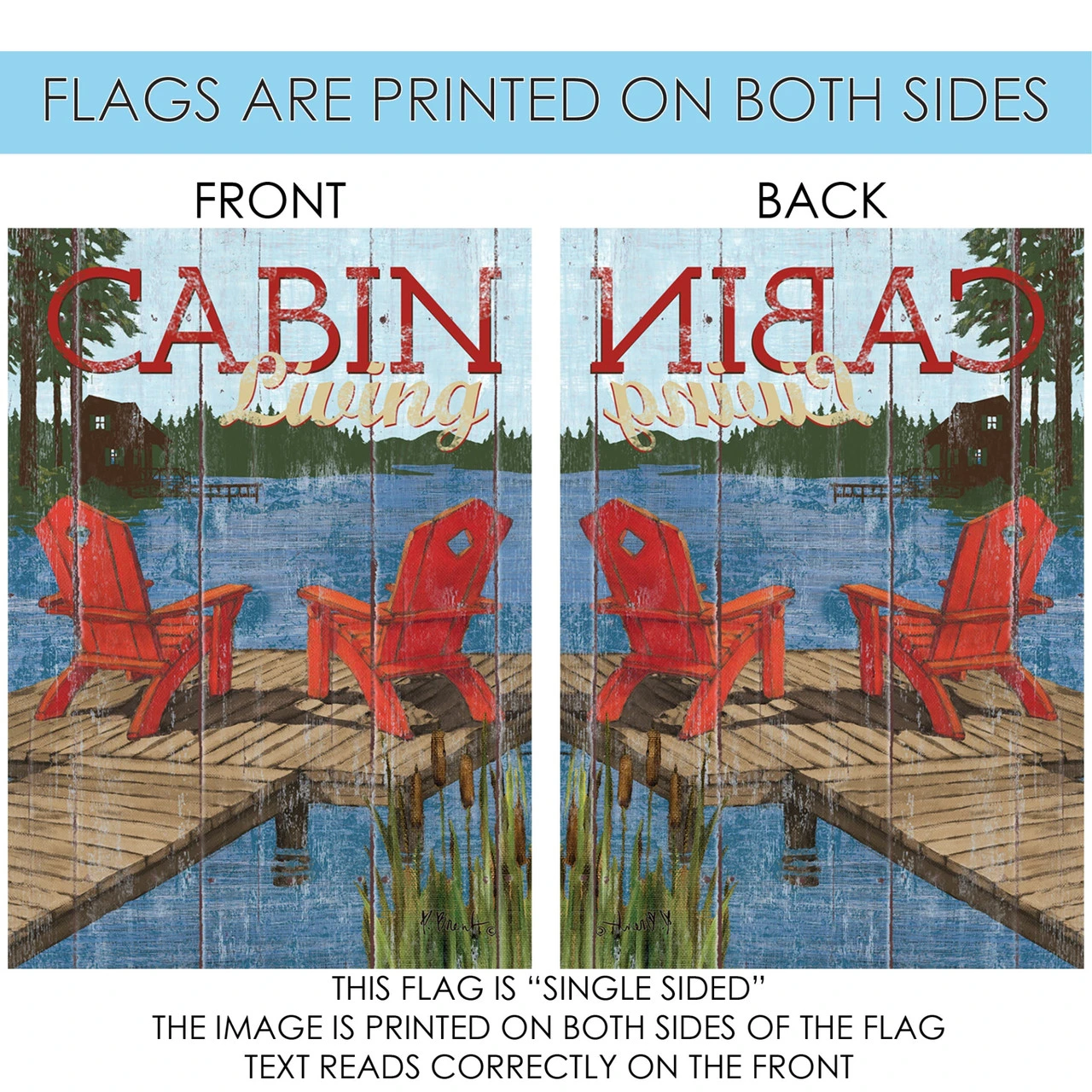 Rustic Cabin Living Outdoor House Flag 40" X 28" 4 Rustic Cabin Living Outdoor House Flag 40" X 28" - Image 4