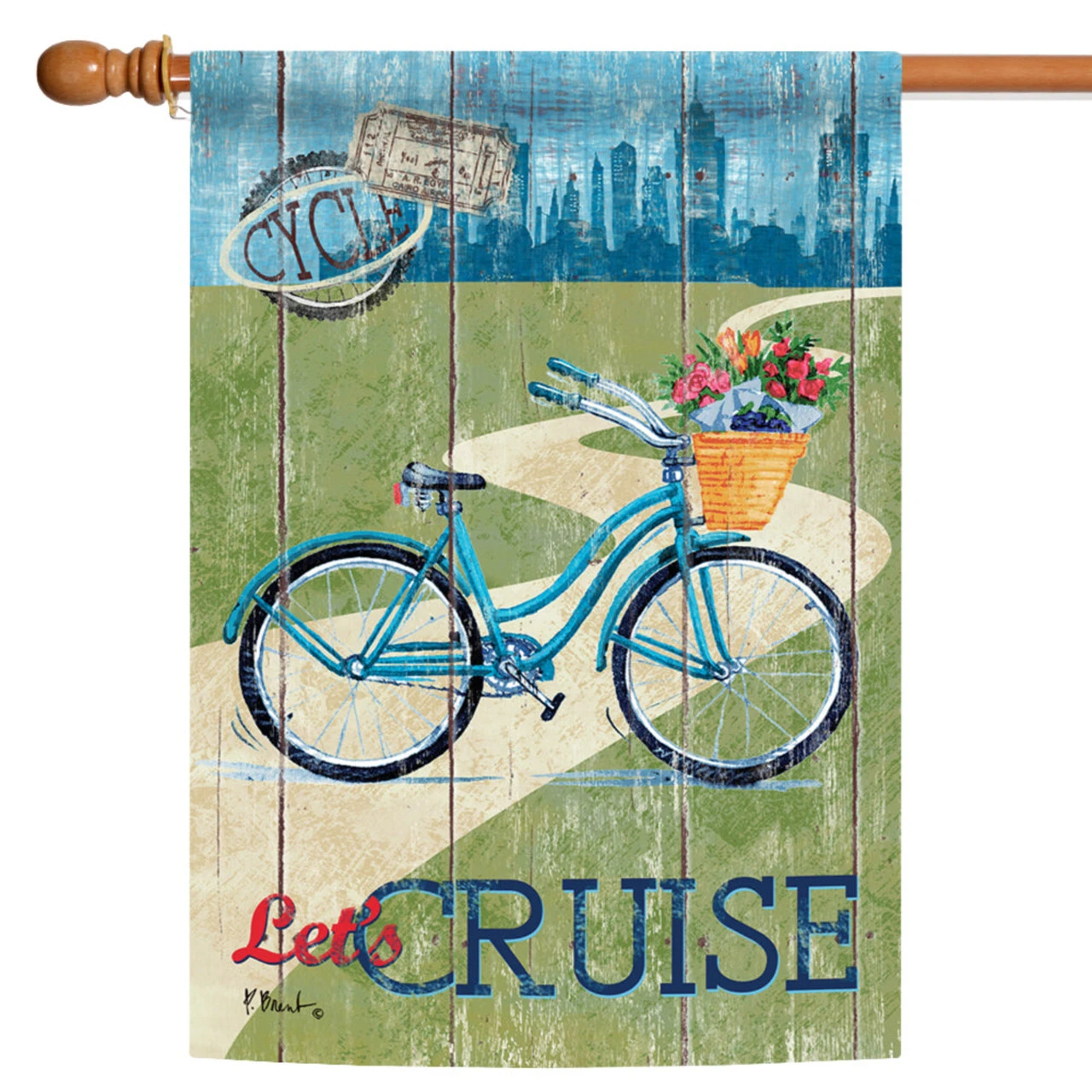 Let's Cruise Rustic Outdoor House Flag 40" X 28" 1 Let's Cruise Rustic Outdoor House Flag 40" X 28"