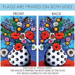 Polka Dot Vase With Flower Bouquet Outdoor House Flag 40" X 28" -PatioVibe Shop dtol 1010029 4 26495.1683094213
