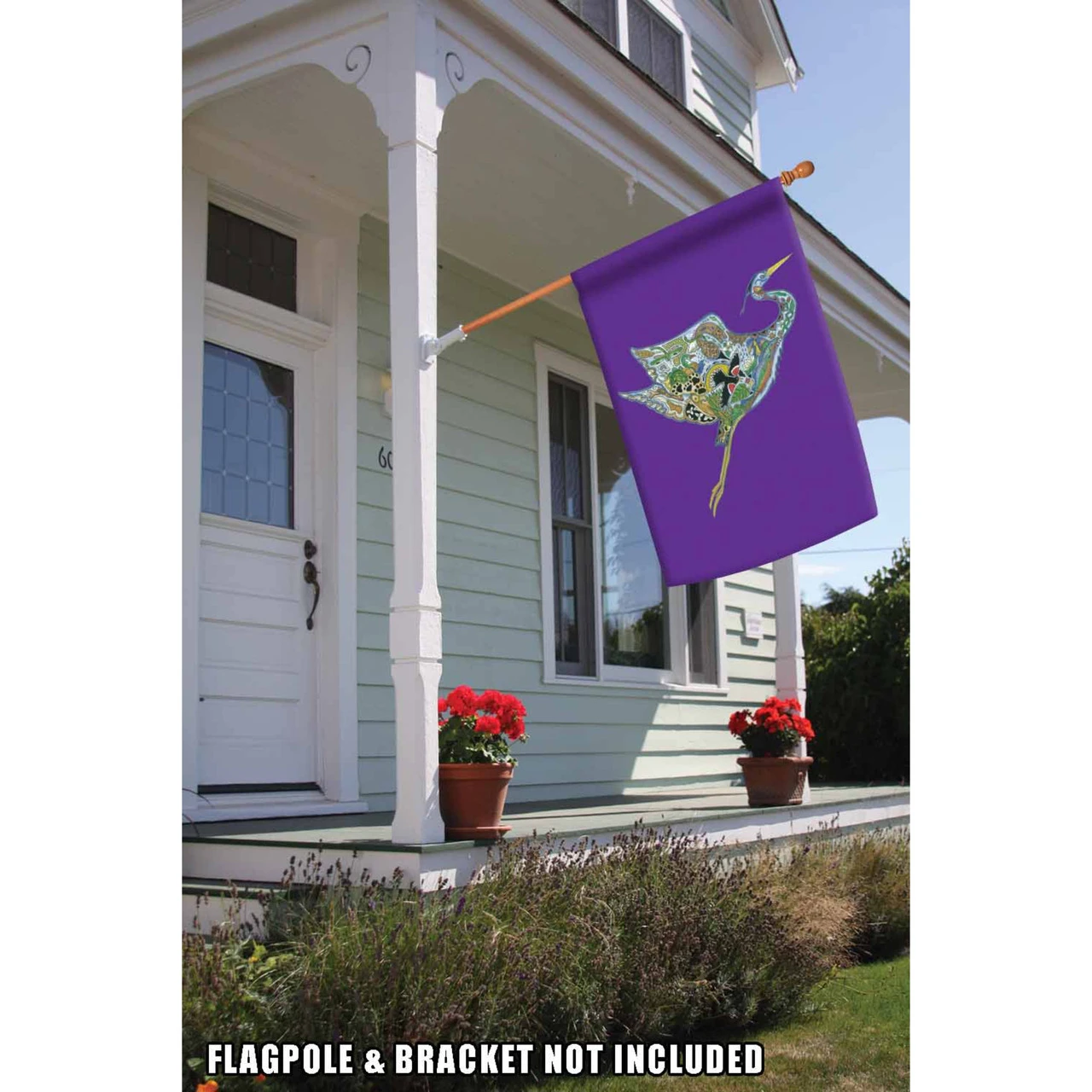 Animal Spirits Heron In Flight Outdoor House Flag 40" X 28" 2 Animal Spirits Heron In Flight Outdoor House Flag 40" X 28" - Image 2