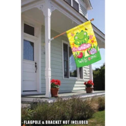 Green And Yellow Froggie With Friends Outdoor House Flag 28" X 40" 6 Green And Yellow Froggie With Friends Outdoor House Flag 28" X 40" -PatioVibe Shop dtol 1010055 2 76072.1683066462