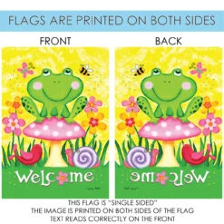 Green And Yellow Froggie With Friends Outdoor House Flag 28" X 40" 8 Green And Yellow Froggie With Friends Outdoor House Flag 28" X 40" -PatioVibe Shop dtol 1010055 4 11775.1683066463