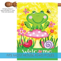 Green And Yellow Froggie With Friends Outdoor House Flag 28" X 40" 9 Green And Yellow Froggie With Friends Outdoor House Flag 28" X 40" -PatioVibe Shop dtol 1010055 5 74886.1683066463