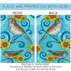 Blue And Brown Song Sparrow Outdoor House Flag 28" X 40" 8 Blue And Brown Song Sparrow Outdoor House Flag 28" X 40" -PatioVibe Shop dtol 1010075 4 22780.1683066483