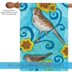 Blue And Brown Song Sparrow Outdoor House Flag 28" X 40" 9 Blue And Brown Song Sparrow Outdoor House Flag 28" X 40" -PatioVibe Shop dtol 1010075 5 74328.1683066484