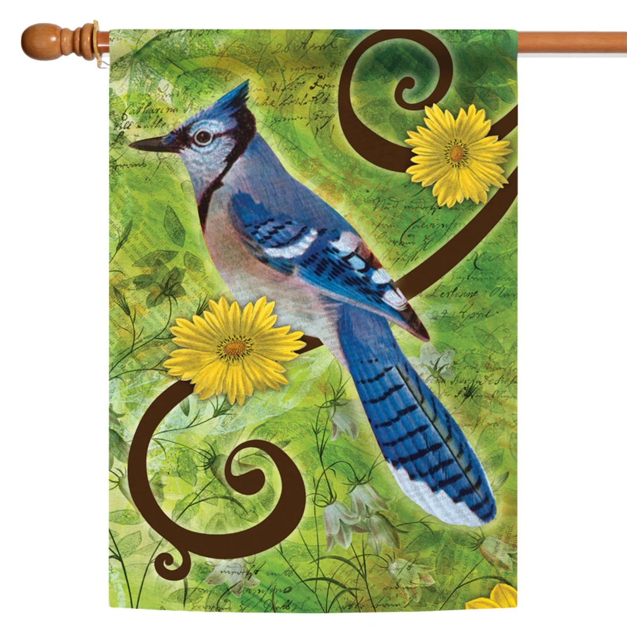 Green And Blue Jay Rectangular Outdoor Large House Flag 28" X 40" 1 Green And Blue Jay Rectangular Outdoor Large House Flag 28" X 40"