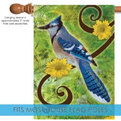 Green And Blue Jay Rectangular Outdoor Large House Flag 28" X 40" 9 Green And Blue Jay Rectangular Outdoor Large House Flag 28" X 40" -PatioVibe Shop dtol 1010081 5 84438.1683066461