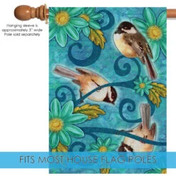 Black And Brown Chickadees Rectangular Outdoor Large House Flag 28" X 40" -PatioVibe Shop dtol 1010084 5 43115.1683094206