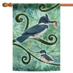 Blue And White Kingfisher Rectangular Outdoor Large House Flag 28" X 40"