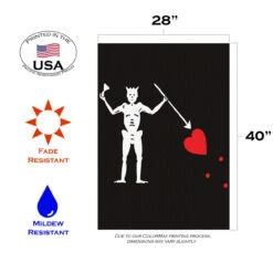 Black And White Jolly Roger Halloween Outdoor House Flag 40" X 28" 7 Black And White Jolly Roger Halloween Outdoor House Flag 40" X 28" -PatioVibe Shop dtol 1010091 3 63828.1683558237