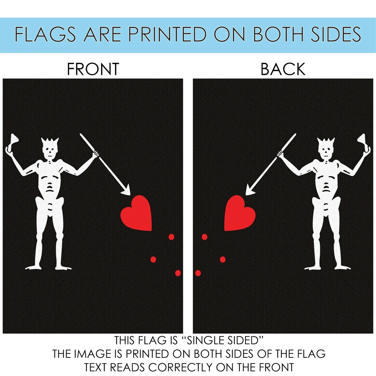 Black And White Jolly Roger Halloween Outdoor House Flag 40" X 28" 4 Black And White Jolly Roger Halloween Outdoor House Flag 40" X 28" - Image 4