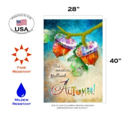 Beige And Blue Magical Autumn Outdoor House Flag 40" X 28" -PatioVibe Shop dtol 1010109 3 38227.1683572693