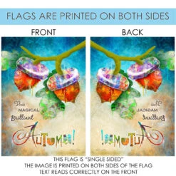 Beige And Blue Magical Autumn Outdoor House Flag 40" X 28" -PatioVibe Shop dtol 1010109 4 35764.1683572693