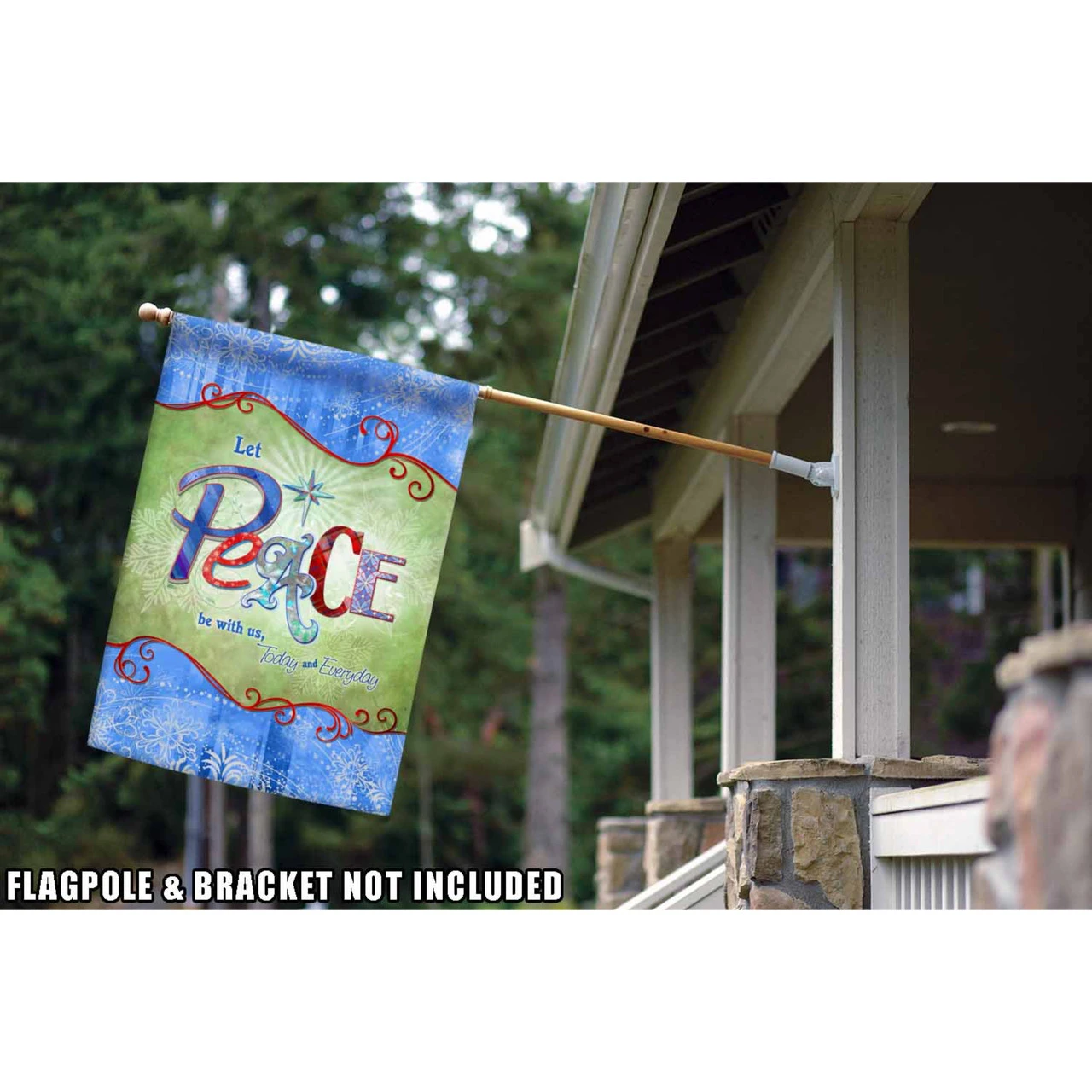 Green And Blue Peace Be With Us Outdoor House Flag 40" X 28" 2 Green And Blue Peace Be With Us Outdoor House Flag 40" X 28" - Image 2