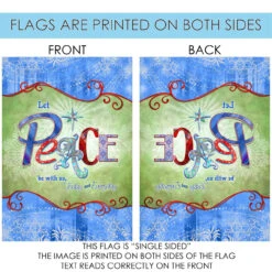 Green And Blue Peace Be With Us Outdoor House Flag 40" X 28" 8 Green And Blue Peace Be With Us Outdoor House Flag 40" X 28" -PatioVibe Shop dtol 1010114 4 37573.1683587594