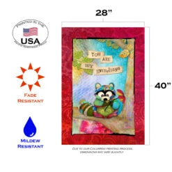 Red And Blue Sentimental Raccoon Outdoor House Flag 40" X 28" 7 Red And Blue Sentimental Raccoon Outdoor House Flag 40" X 28" -PatioVibe Shop dtol 1010116 3 72719.1683587570