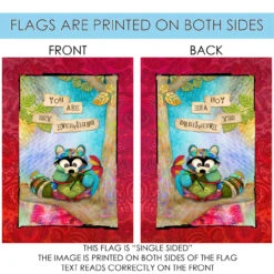 Red And Blue Sentimental Raccoon Outdoor House Flag 40" X 28" 8 Red And Blue Sentimental Raccoon Outdoor House Flag 40" X 28" -PatioVibe Shop dtol 1010116 4 83102.1683587571