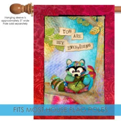 Red And Blue Sentimental Raccoon Outdoor House Flag 40" X 28" 9 Red And Blue Sentimental Raccoon Outdoor House Flag 40" X 28" -PatioVibe Shop dtol 1010116 5 78856.1683587571