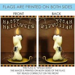 Brown And Ivory Creepy Candle Halloween Outdoor House Flag 28" X 40" -PatioVibe Shop dtol 1010131 4 71514.1683137155