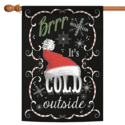 Black And Red Santa Hat Christmas Outdoor House Flag 28" X 40"