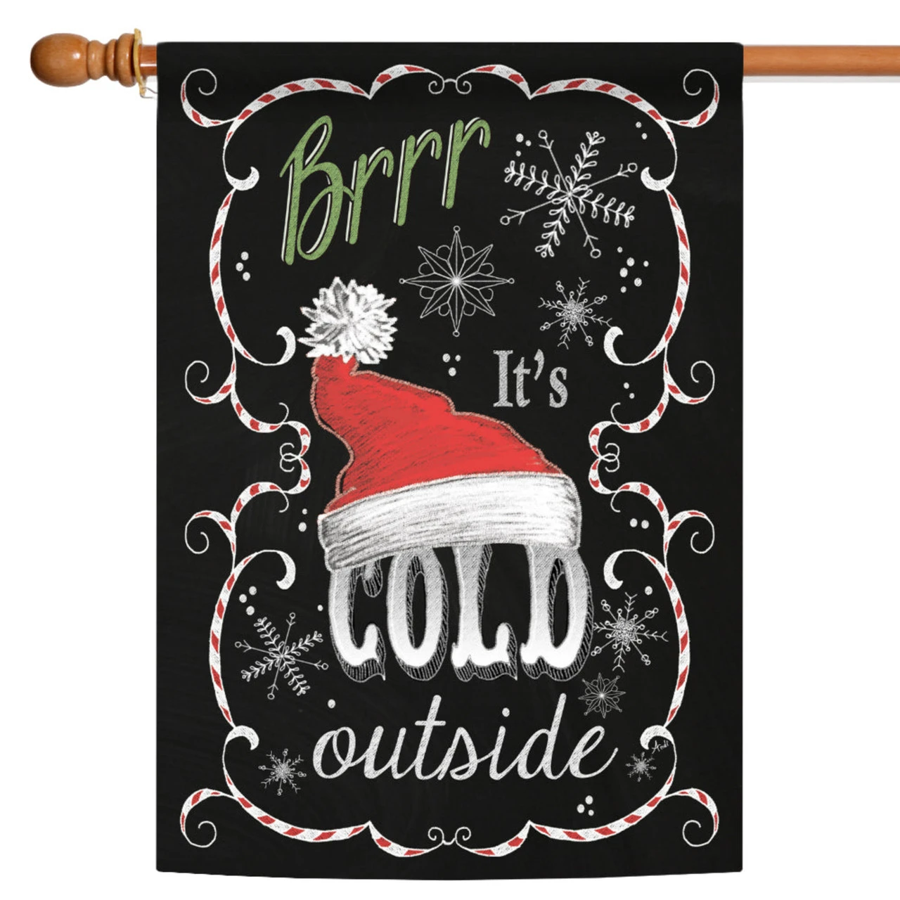 Black And Red Santa Hat Christmas Outdoor House Flag 28" X 40" 1 Black And Red Santa Hat Christmas Outdoor House Flag 28" X 40"