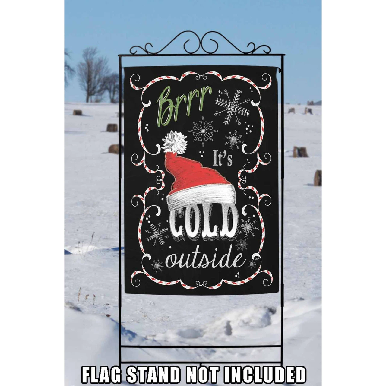 Black And Red Santa Hat Christmas Outdoor House Flag 28" X 40" 2 Black And Red Santa Hat Christmas Outdoor House Flag 28" X 40" - Image 2