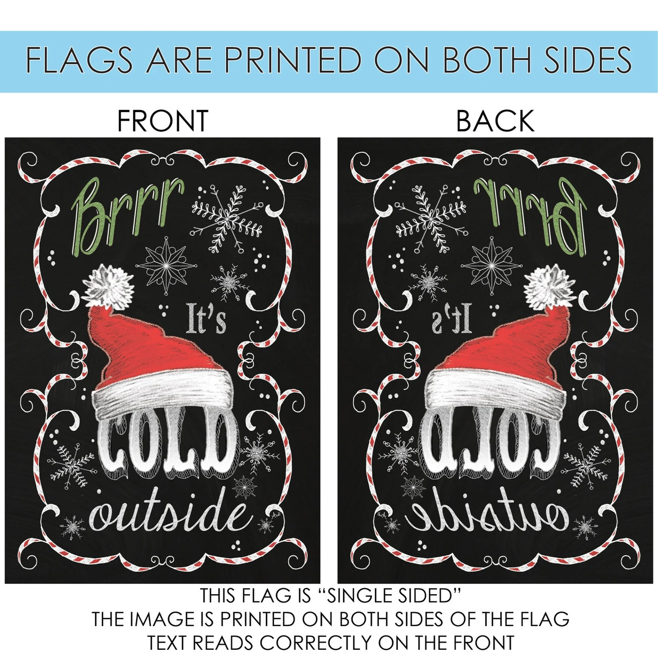 Black And Red Santa Hat Christmas Outdoor House Flag 28" X 40" 4 Black And Red Santa Hat Christmas Outdoor House Flag 28" X 40" - Image 4