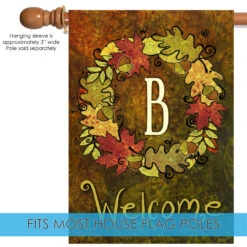 Green And Yellow Fall Wreath Monogram B Outdoor House Flag 28" X 40" 9 Green And Yellow Fall Wreath Monogram B Outdoor House Flag 28" X 40" -PatioVibe Shop dtol 1010143 5 93764.1682977781