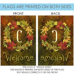 Green And Yellow Fall Wreath Monogram C Outdoor House Flag 28" X 40" 8 Green And Yellow Fall Wreath Monogram C Outdoor House Flag 28" X 40" -PatioVibe Shop dtol 1010144 4 70644.1682977777