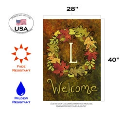 Green And Yellow Fall Wreath Monogram L Outdoor House Flag 28" X 40" 7 Green And Yellow Fall Wreath Monogram L Outdoor House Flag 28" X 40" -PatioVibe Shop dtol 1010153 3 93433.1682977758