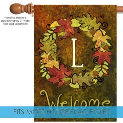 Green And Yellow Fall Wreath Monogram L Outdoor House Flag 28" X 40" 9 Green And Yellow Fall Wreath Monogram L Outdoor House Flag 28" X 40" -PatioVibe Shop dtol 1010153 5 70490.1682977759