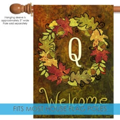 Green And Yellow Fall Wreath Monogram Q Outdoor House Flag 28" X 40" 9 Green And Yellow Fall Wreath Monogram Q Outdoor House Flag 28" X 40" -PatioVibe Shop dtol 1010158 5 49593.1682977761