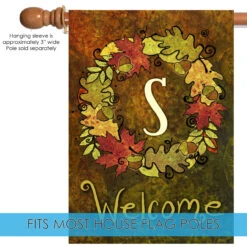 Green And Yellow Fall Wreath Monogram S Outdoor House Flag 28" X 40" 9 Green And Yellow Fall Wreath Monogram S Outdoor House Flag 28" X 40" -PatioVibe Shop dtol 1010160 5 57132.1682977738